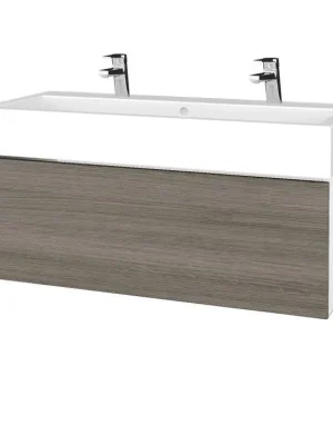 Akce Koupelnová skříňka VARIANTE SZZ 100 pro umyvadlo Duravit Vero - N01 Bílá lesk / D03 Cafe