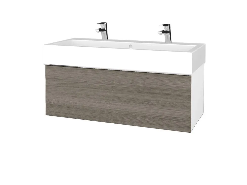 Akce Koupelnová skříňka VARIANTE SZZ 100 pro umyvadlo Duravit Vero - N01 Bílá lesk / D03 Cafe