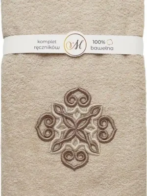 Zlevněný Sada ručníků MARIBELLA - 3 kusy - světle béžová/mandala