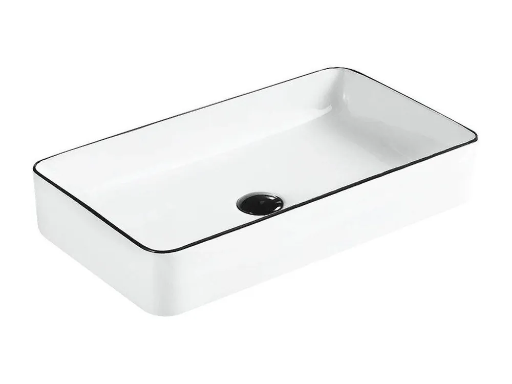 MEXEN - Nadia umyvadlo na desku 60x35 cm bílá / černá 21616007 Výprodej