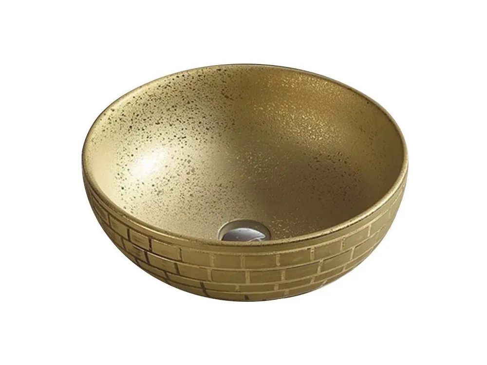 MEXEN - Brian umyvadlo na desku 40x40 cm zlato 22064052 Bezpečná Platba