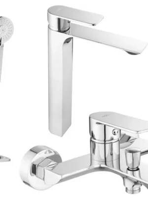 MEXEN/S - Alexa DQ40 Set umyvadlové a vanové baterie s příslušenstvím, chrom 71213DQ40-00 Tovární Cena