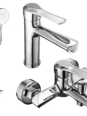 MEXEN/S - Saber DB74 Set umyvadlové a vanové baterie s příslušenstvím, chrom 72103DB74-00 Nejlepší Volba