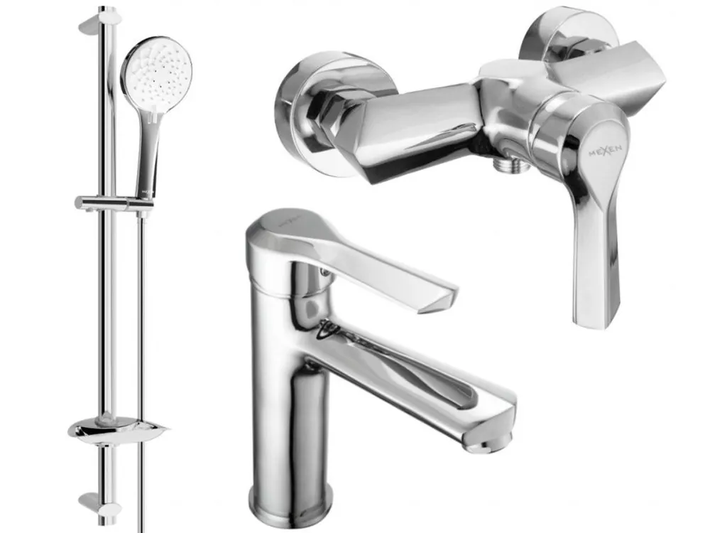 Nakupujte Hned MEXEN/S - Saber DB74 Set umyvadlové a sprchové baterie s příslušenstvím, chrom 72104DB74-00