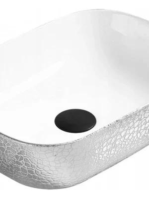 MEXEN - Rita umyvadlo na desku 45 x 32 cm bílé/stříbrné 21084555 Must-Have