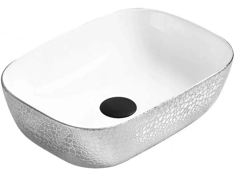 MEXEN - Rita umyvadlo na desku 45 x 32 cm bílé/stříbrné 21084555 Must-Have