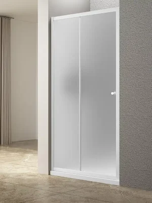 Zlevněný Aqualine UGGA posuvné sprchové dveře 1100mm, sklo Brick, bílá AWS110