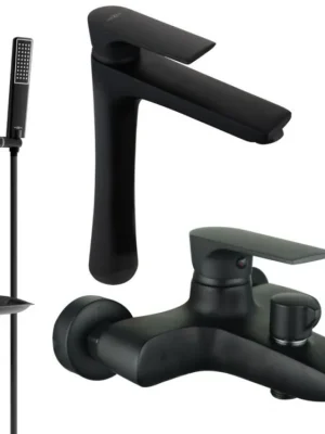 Zlevněný MEXEN/S - Axel DB72 SET vanová a umyvadlová baterie, černá 73813DB72-70