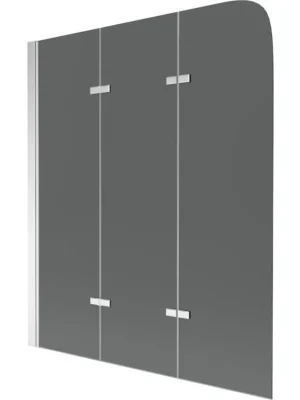 Novinka MEXEN - Felix vanová zástěna trojkřídlá 120x140, grafit, chrom 890-120-003-01-40