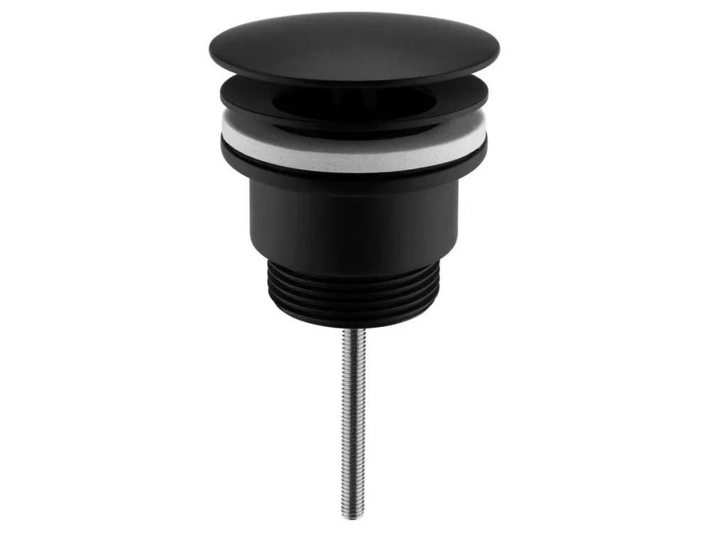 Akce Sapho Umyvadlová výpust 5/4“, neuzavíratelná, velká zátka, 5-65mm, černá mat CV3004B