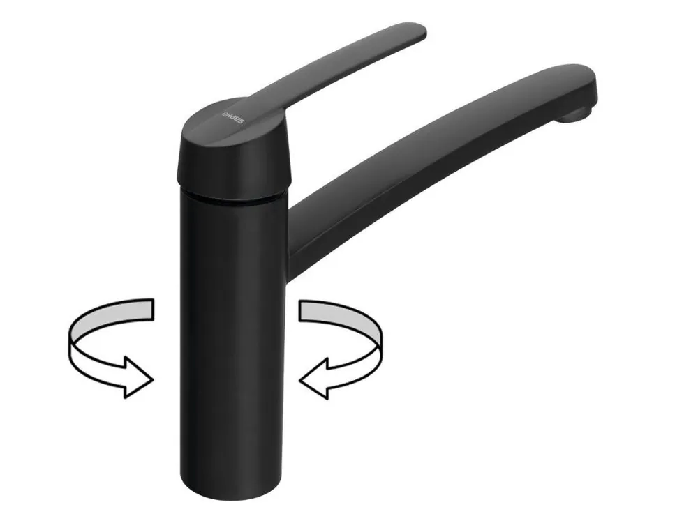 Značkový Sapho LISON stojánková dřezová baterie, černá mat MJ125B