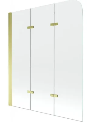 MEXEN - Felix vanová zástěna trojkřídlá 120x140, průhledný, zlatá 890-120-003-50-00 Nejlepší Volba