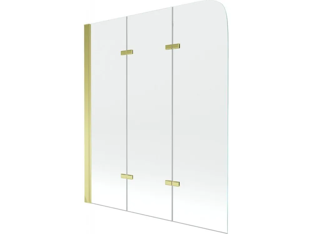 MEXEN - Felix vanová zástěna trojkřídlá 120x140, průhledný, zlatá 890-120-003-50-00 Nejlepší Volba
