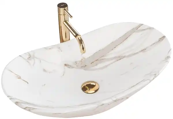 Zlevněný Umyvadlo na desku REA ROYAL 60,5x36cm matná láva - REA-U8598