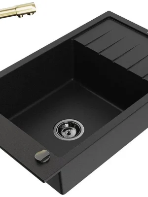 Dokud Zásoby Vydrží MEXEN/S - Elias granitový dřez 1-miska včetně baterie Duero, černá 6511-77-671600-50-B