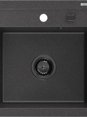 Bezpečná Platba MEXEN/S - Vito Vito granitový dřez 1-miska 520x490 mm, černá kropenatá,+ černý sifon 6503521000-76-B
