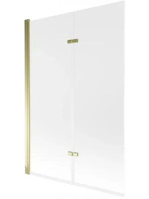Časově Omezené MEXEN - Castor vanová zástěna 2-křídlo 120x150, dekor, zlato 892-120-002-50-30