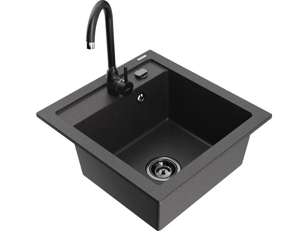 Kup Teď MEXEN/S - Vito granitový dřez včetně baterie Telma, černá kropenatá 6503-76-670200-70-B
