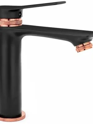 Značkový Umyvadlová baterie REA VIRAL černá-růžové zlato - REA-B2025