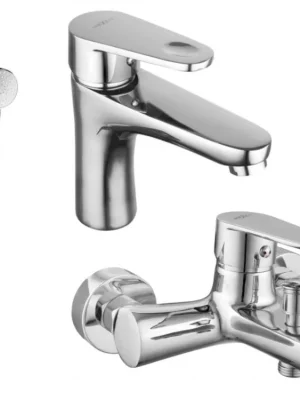 Akce MEXEN/S - Kama DS75 Set umyvadlové a vanové baterie s příslušenstvím, chrom 72503DS75-00