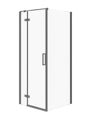 Nízká Cena CERSANIT - JOTA rohový sprchový kout - (80x80X195) průhledné sklo - černý, LEVÝ S160-007