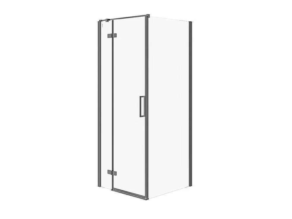 Nízká Cena CERSANIT - JOTA rohový sprchový kout - (80x80X195) průhledné sklo - černý, LEVÝ S160-007
