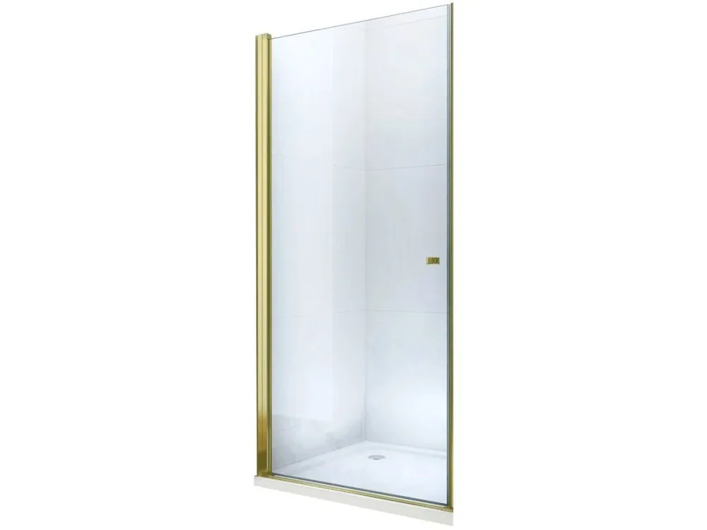 MEXEN - PRETORIA křídlové dveře 90x190 cm 6mm, zlatá,  se stěnovým profilem 852-090-000-50-00 Expresní Doručení
