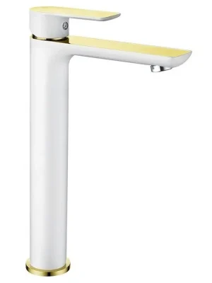 Akce MEXEN - Alfa umyvadlová baterie vysoká, bílá/zlatá 745710-25