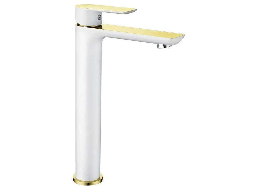 Akce MEXEN - Alfa umyvadlová baterie vysoká, bílá/zlatá 745710-25