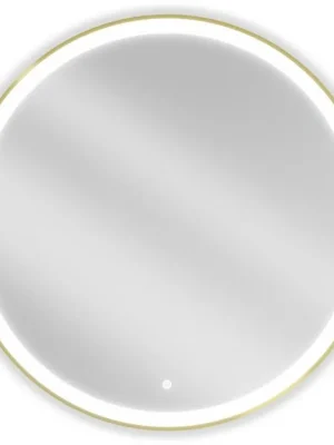 Dokud Zásoby Vydrží MEXEN - Esso zrcadlo s osvětlením 90, LED 6000K zlatý rám 9825-090-090-611-50