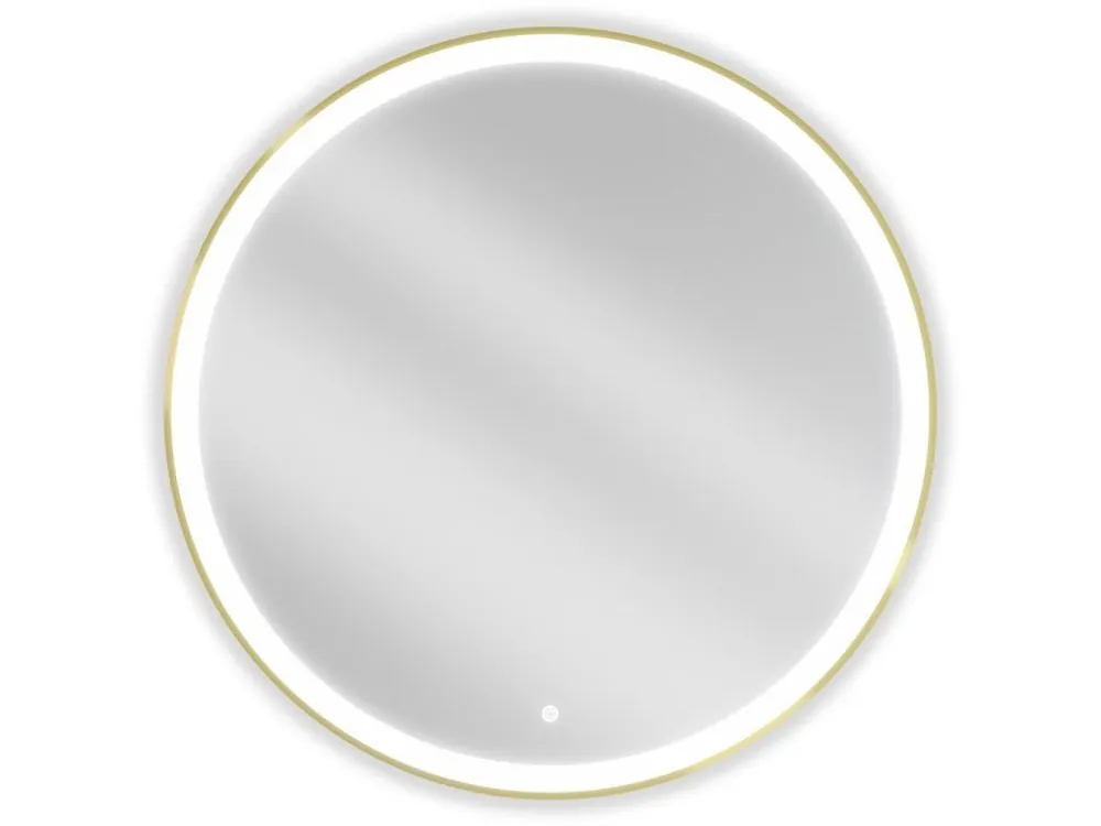 Dokud Zásoby Vydrží MEXEN - Esso zrcadlo s osvětlením 90, LED 6000K zlatý rám 9825-090-090-611-50