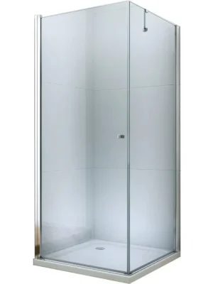 Značkový MEXEN/S - Pretoria otevírací sprchový kout 100x70, sklo transparent, chrom + vanička 852-100-070-01-00-4010