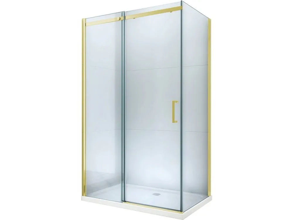 Akční Cena MEXEN/S - Omega Sprchový kout 100x70, transparent, zlatý + vanička se sifonem 825-100-070-50-00-4010