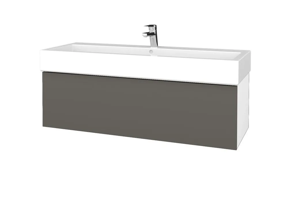 Akce Koupelnová skříňka VARIANTE SZZ 120 pro umyvadlo Duravit Vero - N01 Bílá lesk / N06 Lava