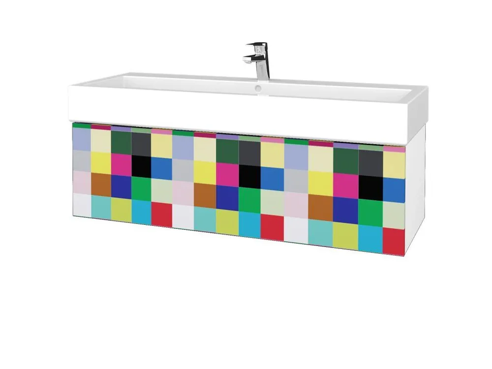 Značkový Koupelnová skříňka VARIANTE SZZ 120 pro umyvadlo Duravit Vero - N01 Bílá lesk / IND Individual