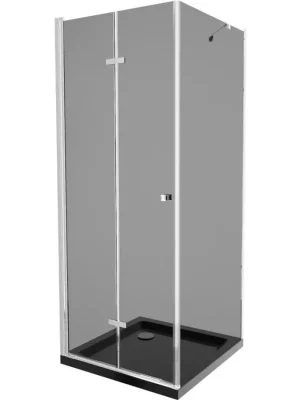 Značkový MEXEN/S - Lima sprchový kout zalamovací dveře 80 x 80, grafit, chrom + Flat černá vanička se sifonem 856-080-080-01-40-4070