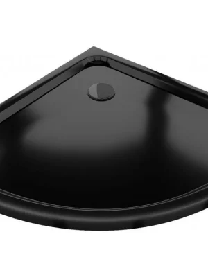 Vysoce Kvalitní MEXEN/S - Flat sprchová vanička čtvrtkruhová slim 70 x 70, černá + černý sifon 41707070B