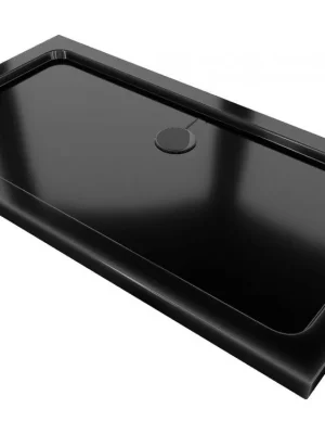 MEXEN/S - Flat sprchová vanička obdélníková slim 140 x 70, černá + černý sifon 40707014B Poslední Šance