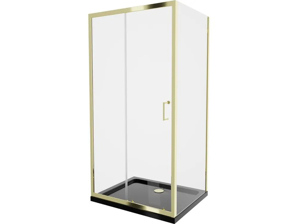 Akce MEXEN/S - Apia Sprchový kout 110x90, transparent, zlato + vanička se sifonem 840-110-090-50-00-4070G