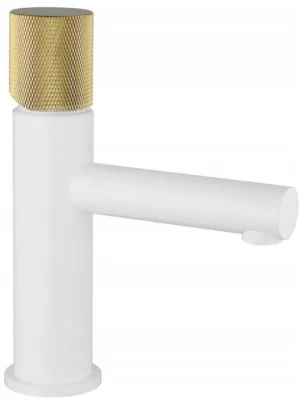 Zlevněný MEXEN/S - Elba One umyvadlová baterie, bílá/zlatá 74101-25