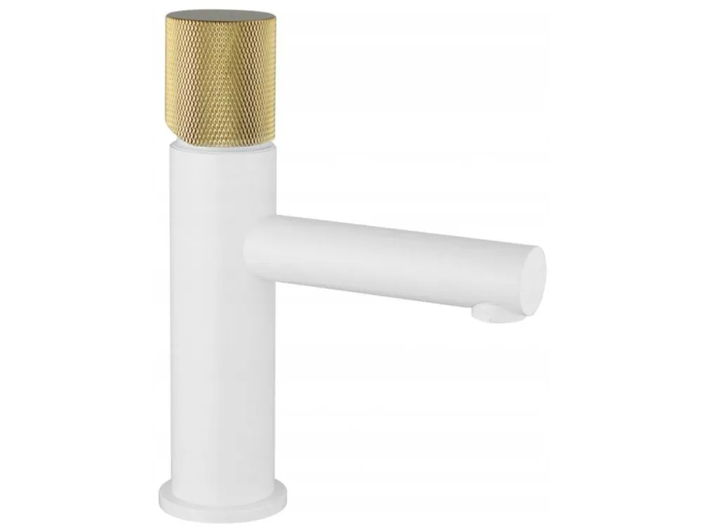 Zlevněný MEXEN/S - Elba One umyvadlová baterie, bílá/zlatá 74101-25