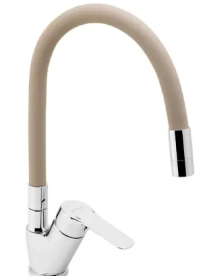 Akční Cena Novaservis Metalia 54 Dřezová stojánková baterie s béžovým flexibilním ramenem chrom - 54014F,0BE