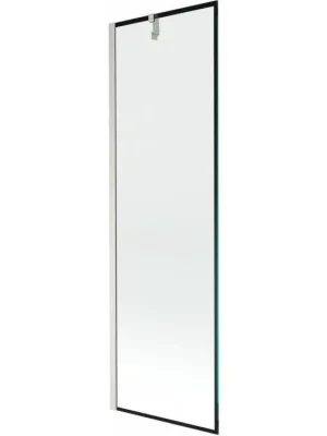 Akce MEXEN/S - Next vanová zástěna FIX 60 x 150, černá vzor, nikl kartáčovaná 895-060-000-00-70-97