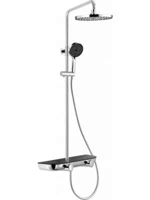 Hit Sezóny MEXEN - Axis Sprchový sloup s dešťovou sprchou a baterií, chrom/černá 78112-71