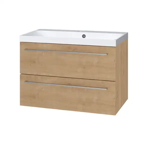 Značkový Mereo Bino koupelnová skříňka s umyvadlem 81cm, dub Arlington - CN621M
