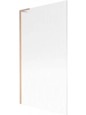 Akce MEXEN/S - Next L vanová zástěna FIX 100 x 150, proužky, měď kartáčovaná 895-100-000-03-09-65