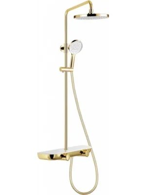 MEXEN - Axis Sprchový sloup s dešťovou sprchou a baterií, zlatá/bílá 78112-25 Oblíbený