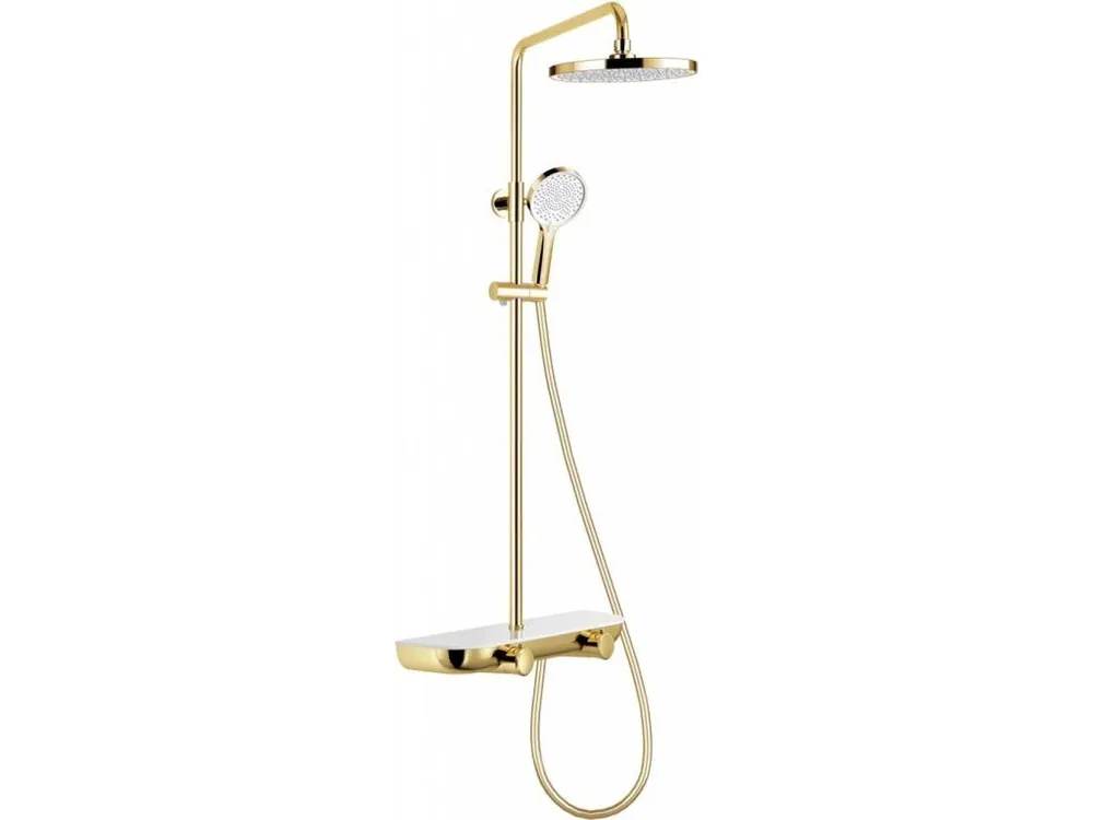 MEXEN - Axis Sprchový sloup s dešťovou sprchou a baterií, zlatá/bílá 78112-25 Oblíbený