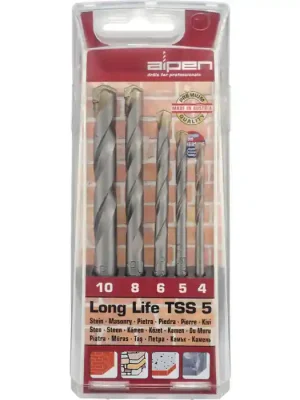 Akce ALPEN 700105100 sada vrtáků do kamene Long Life, ø 4-10 mm, 5-dílná