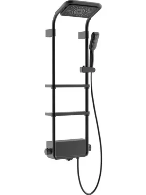 Zlevněný MEXEN - Dazz nástěnný sprchový set s dešťovou sprchou a baterií, černá 78107-70